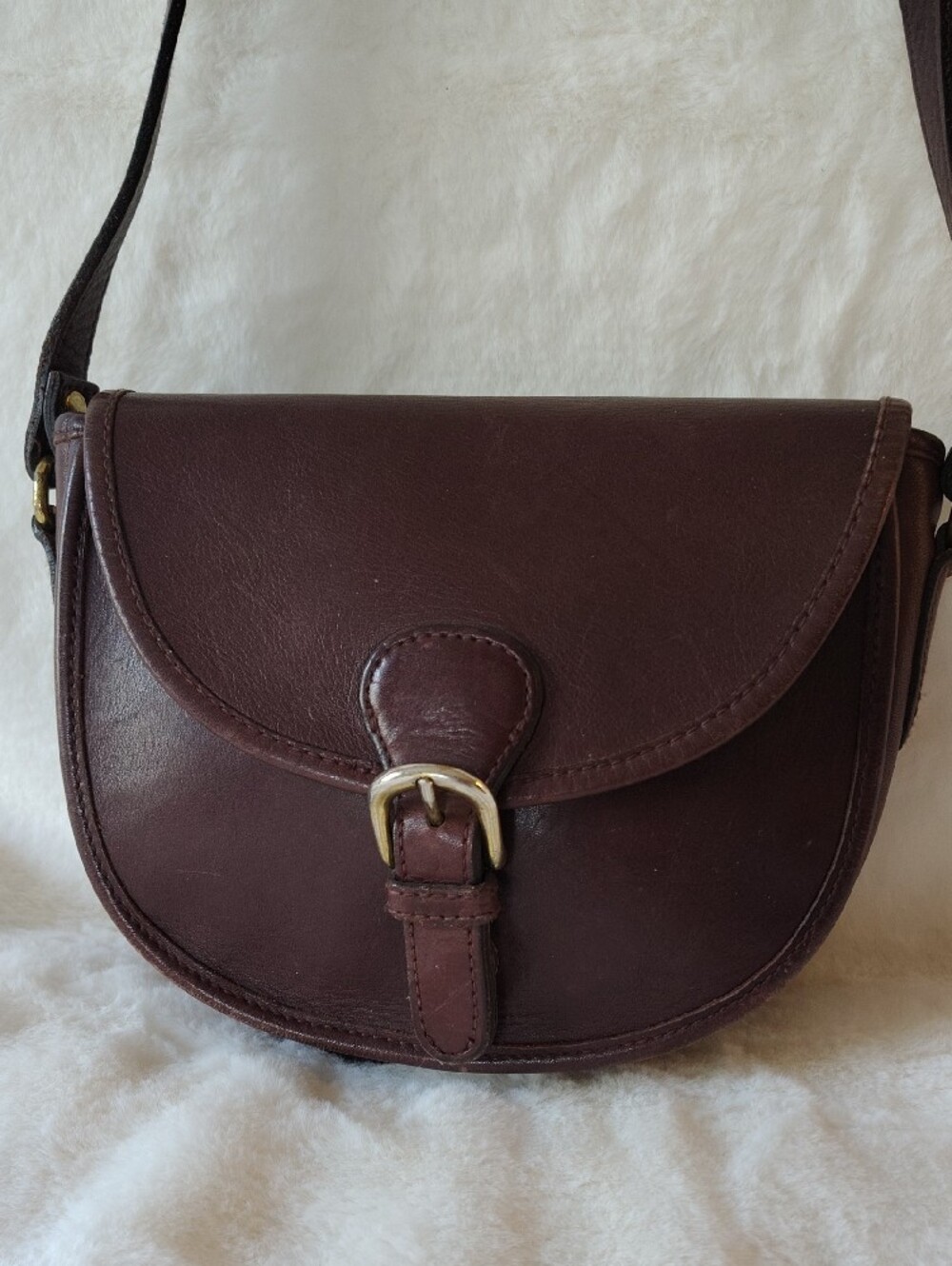 Vintage Full Grain Leather Saddle Bag